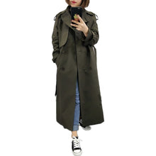 Load image into Gallery viewer, UK Brand new Fashion 2021 Fall /Autumn Casual Double breasted Simple Classic Long Trench coat with belt Chic Female windbreaker