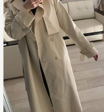 Load image into Gallery viewer, UK Brand new Fashion 2021 Fall /Autumn Casual Double breasted Simple Classic Long Trench coat with belt Chic Female windbreaker