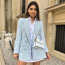 Load image into Gallery viewer, Hago Spring Women New Casual Tweed Blazer