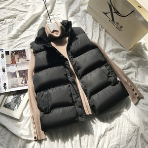 Cotton Down Vest Women 2020 Winter Loose Waistcoat All-Match Vest Jacket Cotton Padded Jacket Sleeveless Female Winter Waistcoat