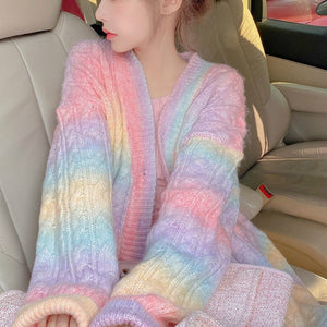 Hago Sweet Kawaii Sweater Coat Female