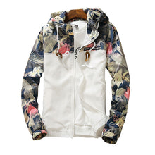 Load image into Gallery viewer, Women&#39;s Hooded Jackets 2021 Spring Autumn Floral Causal Windbreaker Women Basic Jackets Coats Zipper Lightweight Jackets Famale
