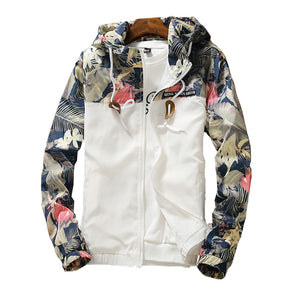 Women's Hooded Jackets 2021 Spring Autumn Floral Causal Windbreaker Women Basic Jackets Coats Zipper Lightweight Jackets Famale